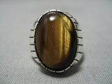 Amazing Native American Sterling Silver Tiger's Eye Ring-Nativo Arts