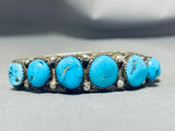 Outstanding Vintage Native American Navajo Sleeping Beauty Turquoise Sterling Silver Bracelet-Nativo Arts