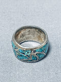 Marvelous Vintage Native American Navajo Turquoise Sterling Silver Band Ring-Nativo Arts