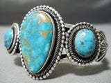 Stunning Vintage Native American Navajo Royston & Old Kingman Turquoise Silver Bracelet-Nativo Arts