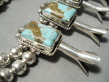 Native American Best Navajo #8 Turquoise Sterling Silver Squash Blossom Necklace-Nativo Arts