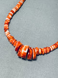 Native American Brilliant Vintage Santo Domingo Spiny Oyster Sterling Silver Necklace-Nativo Arts