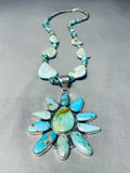 Turquoise Sun Longer Native American Navajo 34 Inch Sterling Silver Necklace-Nativo Arts