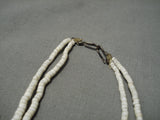 Native American Marvelous Vintage Santo Domingo Rare Early Gypsum Sterling Silver Necklace-Nativo Arts