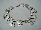 Amazing Vintage Navajo Sterling Silver Kokopelli Bracelet Native American Old-Nativo Arts