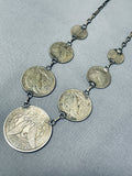 Superior Native American Navajo Vintage Coin Sterling Silver Necklace-Nativo Arts