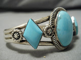 Amazing Vintage Native American Navajo Carico Lake Turquoise Sterling Silver Bracelet Old-Nativo Arts