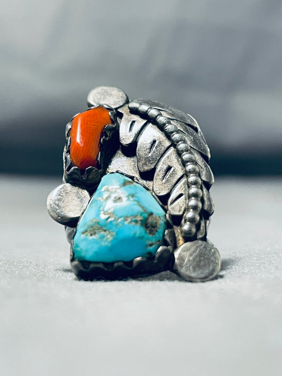 Excellent Vintage Native American Navajo Morenci Turquoise Sterling Silver Ring-Nativo Arts