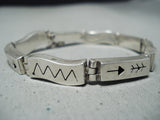 Unique Signed Vintage Native American Navajo Sterling Silver Bracelet-Nativo Arts