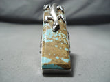 One Of The Biggest Native American #8 Turquoise Sterling Silver Lizard Ring-Nativo Arts