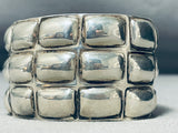 One Of The Most Detailed Vintage Native American Navajo Sterling Silver Repoussed Bracelet-Nativo Arts