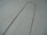 Fabulous Vintage Native American Navajo Kingman Turquoise Sterling Silver Necklace Old-Nativo Arts