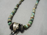 One Of The Best Vintage Native American Navajo Green Turquoise Sterling Silver Choker Necklace-Nativo Arts