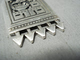 Native American Important Vintage Santo Domingo Sterling Silver & Gold Pendant Old-Nativo Arts