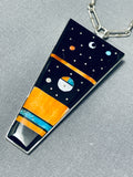 Midnight Sky Native American Navajo Turquoise Kachina Sterling Silver Necklace-Nativo Arts