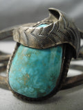Magnificent Vintage Native American Navajo Royston Turquoise Sterling Silver Bracelet Old-Nativo Arts