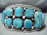 Marie Thompson Navajo Native American Turquoise Sterling Silver Bracelet-Nativo Arts