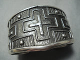 Heavy Cross Native American Navajo Sterling Silver Christian Bracelet-Nativo Arts