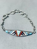 Excellent Vintage Native American Navajo Turquoise Sterling Silver Link Bracelet-Nativo Arts