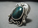 Opulent Vintage Navajo Azuite Sterling Silver Native American Ring Old-Nativo Arts