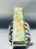 Towering Signed Native American Navajo 8 Turquoise Sterling Silver Ring-Nativo Arts