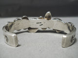 Thick Heavy Vintage Native American Navajo Royston Turquoise Bear Fetis Sterling Silver Bracelet-Nativo Arts