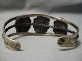 Early Vintage Native American Navajo Natural Royston Turquoise Sterling Silver Bracelet Old-Nativo Arts