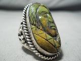 One Of The Most Detailed Vintage Royston Turquoise Sterling Silver Ring-Nativo Arts