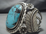 Tremendous Vintage Native American Navajo Blue Diamond Turquoise Sterling Silver Bracelet-Nativo Arts