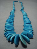 Rare Vintage Native American Navajo Carico Lake Turquoise Nativr American Necklace Old-Nativo Arts