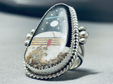Very Important Native American Navajo Hogan Inlay Sterling Silver Ring-Nativo Arts
