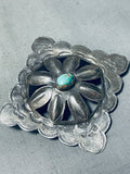 Mary Dayea Vintage Native American Navajo Blue Gem Turquoise Sterling Silver Pin Mary Dayea-Nativo Arts