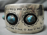 Best Bisbee Turquoise Vintage Native American Navajo Shadow Sterling Silver Bracelet Old-Nativo Arts