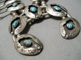 Authentic Vintage Native American Navajo Turquoise Sterling Silver Squash Blossom Necklace-Nativo Arts