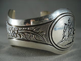 Barrell Racing Vintage Navajo Hand Hammered Sterling Native American Jewelry Silver Bracelet-Nativo Arts