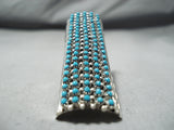 One Of The Tallest Native American Zuni Turquoise Sterling Silver Ring-Nativo Arts