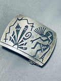 Impressive Vintage Signed Native American Hopi Sterling Silver Kokopelli Buckle-Nativo Arts