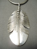 So Detailed Intrciate Native American Navajo Hand Carved Sterling Silver Necklace-Nativo Arts
