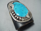 One Of The Best Ever Vintage Native American Navajo Turquoise Sterling Silver Ketoh Bracelet-Nativo Arts