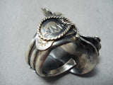 Tim Yazzie Navajo Sleeping Beauty Sterling Silver Saddle Ring Native American-Nativo Arts
