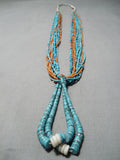Museum Vintage Navajo Coral Turquoise Heishi Native American Necklace Old-Nativo Arts