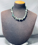 Native American Spectacular Vintage Santo Domingo Kingman Turquoise Sterling Silver Necklace-Nativo Arts