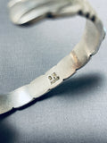 Rare Vintage Native American Navajo Signed 9 Sleeping Beauty Turquoise Sterling Silver Bracelet-Nativo Arts