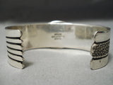 Important Leo Nez Vintage Native American Navajo Turquoise Mountain Sterling Silver Bracelet-Nativo Arts