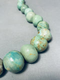 191 Grams Very Rare Bulbous Green Turquoise Sterling Silver Necklace-Nativo Arts