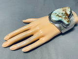 One Of The Best Vintage Native American Navajo #8 Mine Turquoise Sterling Silver Bracelet-Nativo Arts