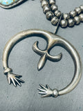 Dropdead Gorgeous Native American Navajo Turquoise Sterling Silver Squash Blossom Necklace-Nativo Arts