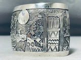 One Of The Best Native American Navajo Sterling Silver Storyteller Bracelet-Nativo Arts