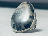 One Of A Kind Vintage Native American Navajo Petrified Wood Sterling Silver Ring-Nativo Arts