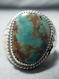 Exceptional Vintage Native American Navajo Royston Turquoise Sterling Silver Ring Old-Nativo Arts